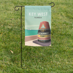 Key West Florida Mile Zero Vintage Travel Garden Flag