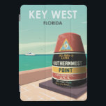 Key West Florida Mile Zero Vintage Travel iPad Pro Cover<br><div class="desc">Retro Key West Florida travel poster illustration that features a view of the the Mile Zero marker at the southernmost point in the United States. This vintage design will bring back memories of classic travel posters from a bygone era.</div>