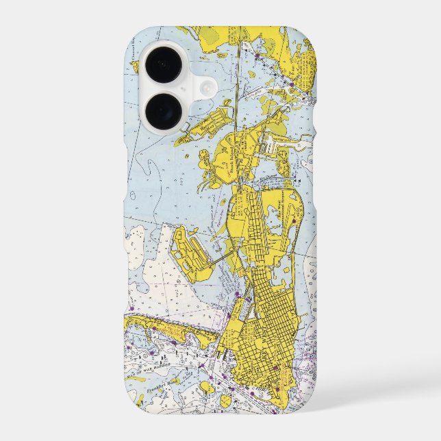 Key West Florida Nautical Map Iphone Case (Back)