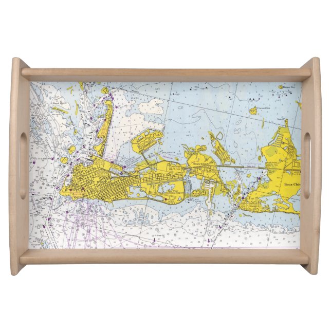 Key West Florida Nautical Map Serving Tray (Front)