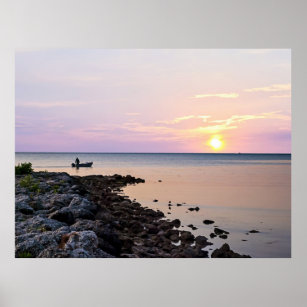 Key West Florida Ocean at Sunset Poster