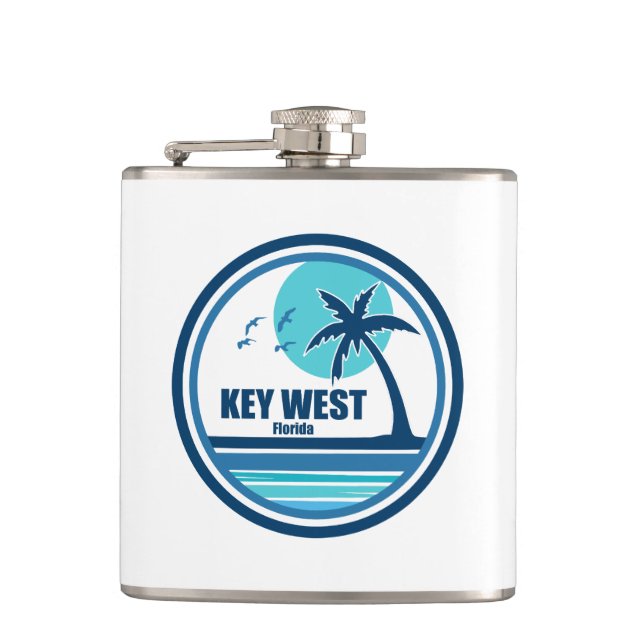 Key West Florida Palm Tree Birds Flask (Front)