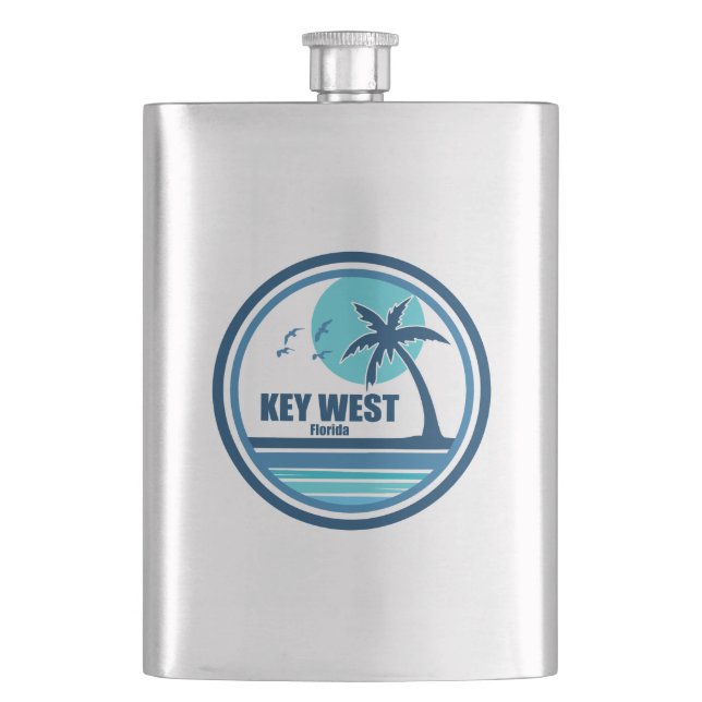 Key West Florida Palm Tree Birds Flask (Front)