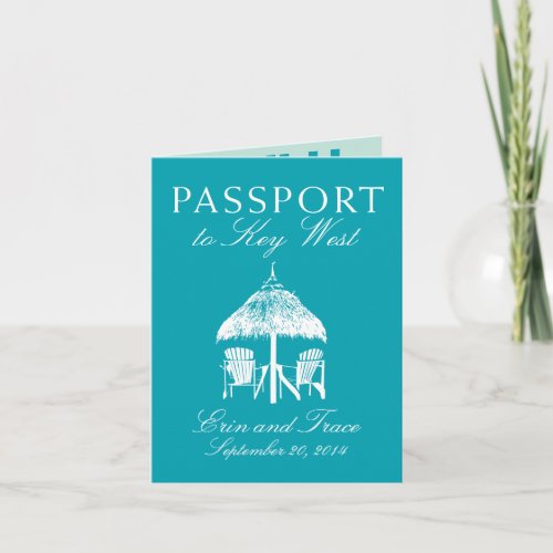 Key West Florida Passport Wedding Invitation