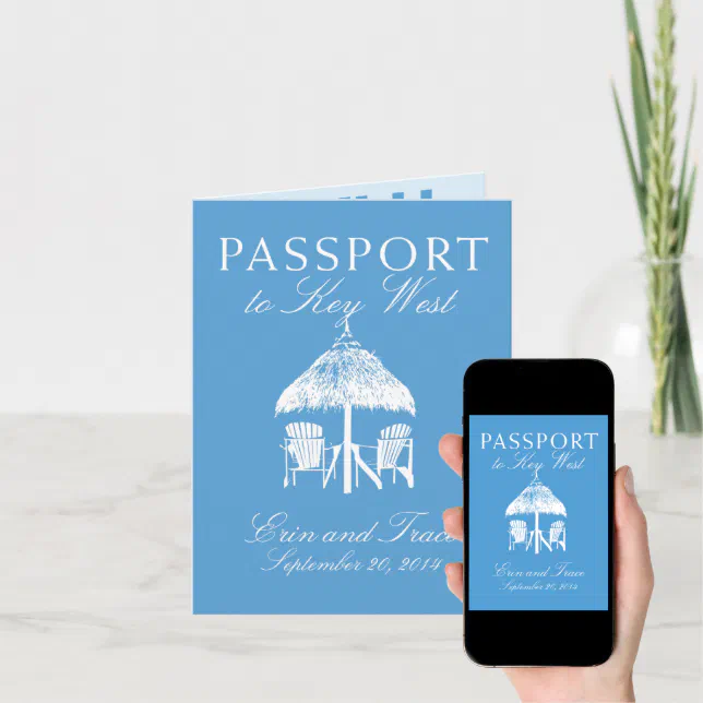 Key West Florida Passport Wedding Invitation Zazzle