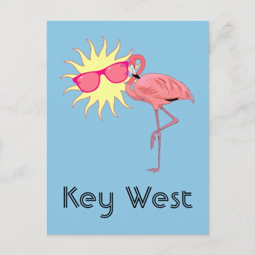 Key West Florida Pink Flamingo Humor Postcard