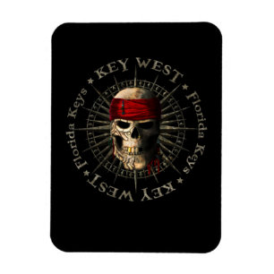 Key West Florida Pirate Skull Magnet