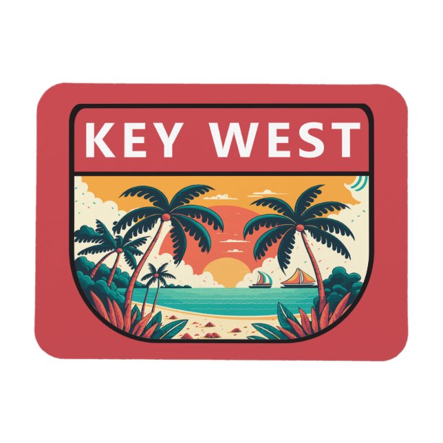 Key West Florida Retro Emblem Magnet (Horizontal)