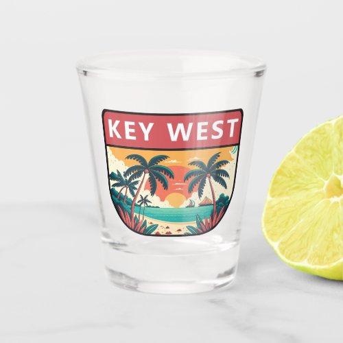 Key West Florida Retro Emblem Shot Glass