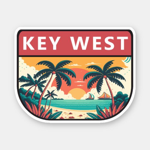 Key West Florida Retro Emblem Sticker