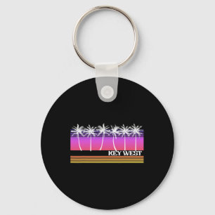 Key West Florida Retro Style Vintage Beach Sunset Keychain