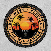 Key West Florida Retro Sunset Palm Tree 80s