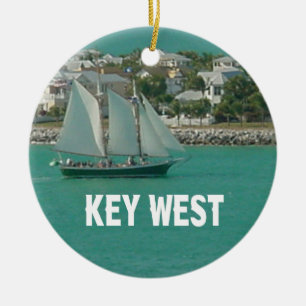 Key West Florida sailboat Ceramic Ornament