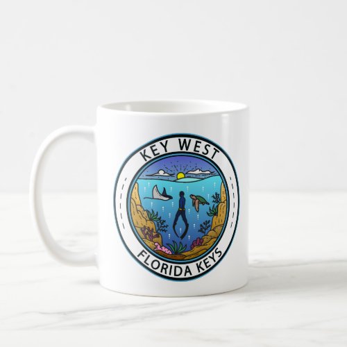Key West Florida Scuba Retro Emblem Coffee Mug