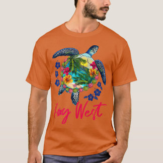Key West Florida Sea Turtle Hibiscus Summer Vacat T-Shirt