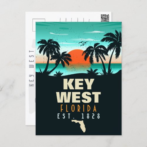 key west Florida Sunset Vacation Souvenirs 80s Postcard