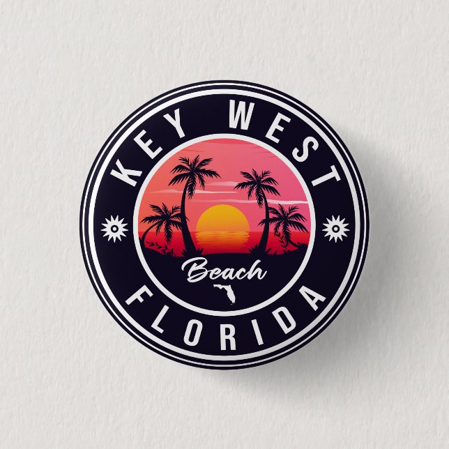 key west Florida Sunset Vacation Souvenirs Button (Front)