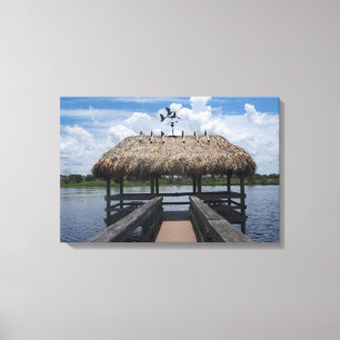 Key West Florida Tiki Hut Wrapped Canvas Photo Art Print