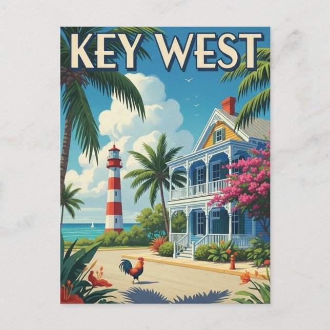 Key West Florida Travel Postcard (Front)