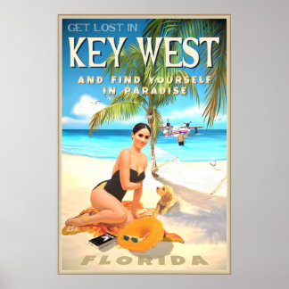 Key West Florida Travel Poster Pin Up Art Print