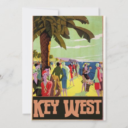 Key West Florida Travel Vintage Artwork Invitation
