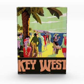 Key West Florida Travel Vintage Artwork Photo Block by ellesgreetings at Zazzle