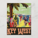 Key West Florida Travel Vintage Artwork Postcard at Zazzle