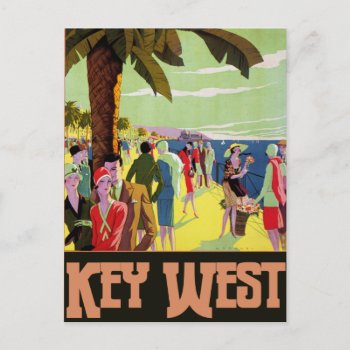 Key West Florida Travel Vintage Artwork Postcard by ellesgreetings at Zazzle