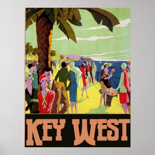 Key West Florida Travel Vintage Artwork Poster