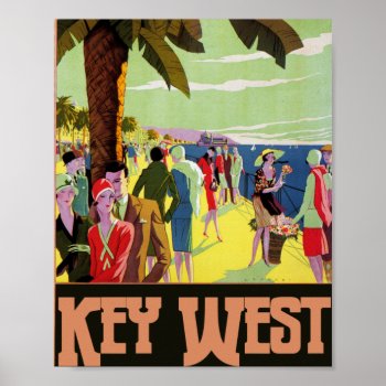 Key West Florida Travel Vintage Artwork Poster by ellesgreetings at Zazzle