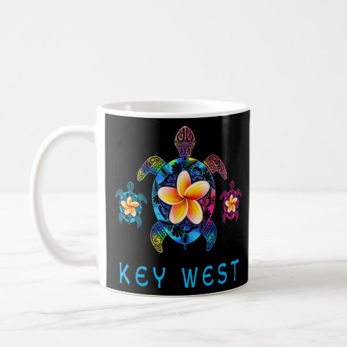 Key West Florida  Tribal Tie Dye Sea Turtle Coffee Mug