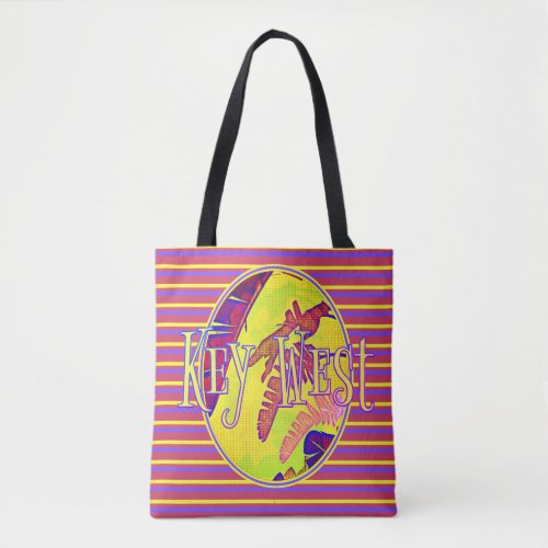 Key West Florida Tropical Palm Leaves Tote Bag