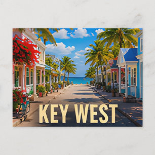 Key West Florida Tropical Street Travel Souvenir Postcard