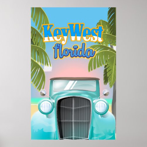 Key West Florida USA vintage travel poster