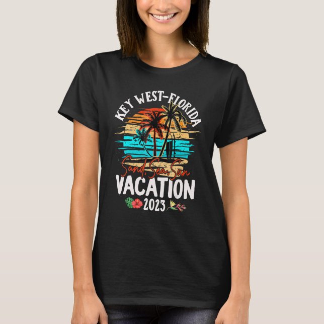 Key West Florida Vacation 2023 Matching Family Gro T-Shirt (Front)