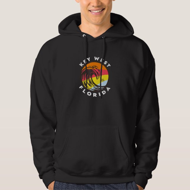 Key West Florida Vacation Souvenir Colorful Ocean  Hoodie (Front)