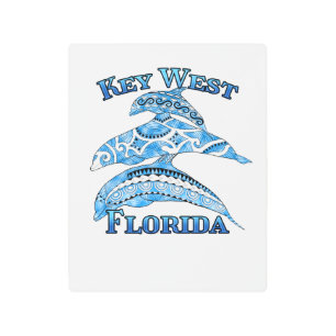 Key West Florida Vacation Tribal Dolphins Metal Print