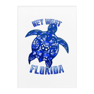 Key West Florida Vacation Tribal Turtle Acrylic Print