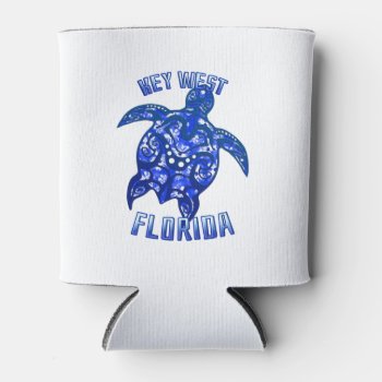 Key West Florida Vacation Tribal Turtle Can Cooler by BailOutIsland at Zazzle