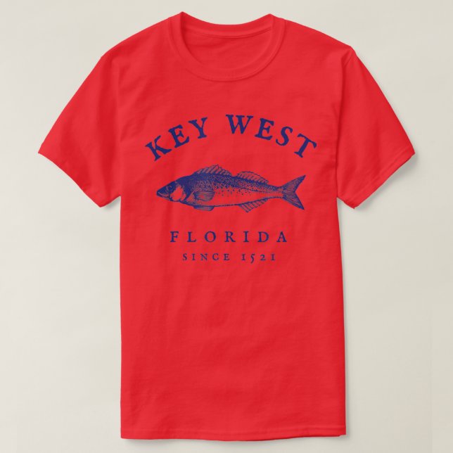Key West Florida Vintage Fishing  T-Shirt (Design Front)