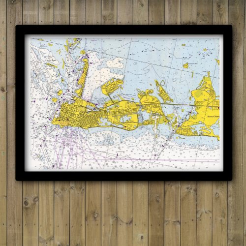 Key West Florida vintage nautical chart