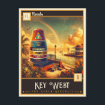 Key West, Florida | Vintage Postcard<br><div class="desc">Escape to the enchanting shores of Key West, Florida, with our Vintage Key West Postcard. This delightful postcard not only bears the name and state of Key West but also captures the essence of this tropical paradise in a captivating illustration. Whether you're an avid traveler, an art enthusiast, or simply...</div>