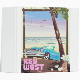 key west florida vintage travel poster 3 ring binder