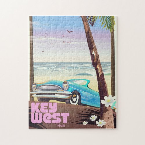 key west florida vintage travel poster jigsaw puzzle