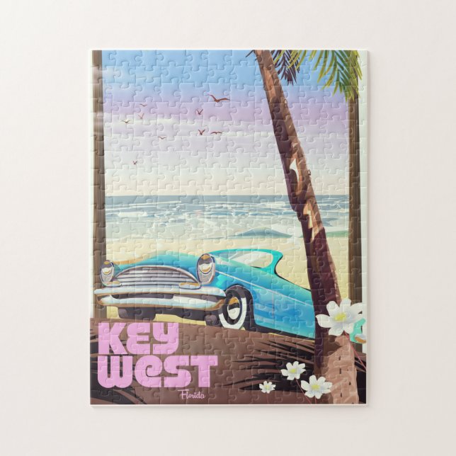 key west florida vintage travel poster jigsaw puzzle (Vertical)
