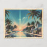 Key West Florida Waterfront Sunset Vintage Postcard