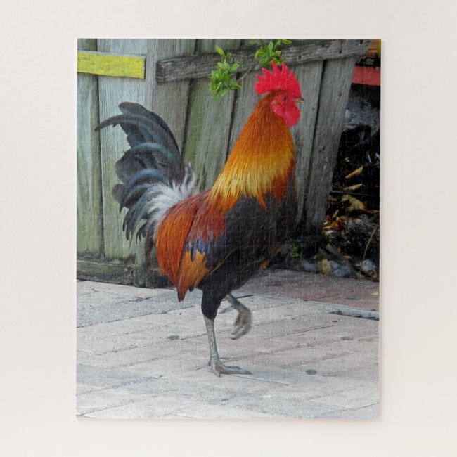 Key West Gypsy Rooster Design Jigsaw Puzzle