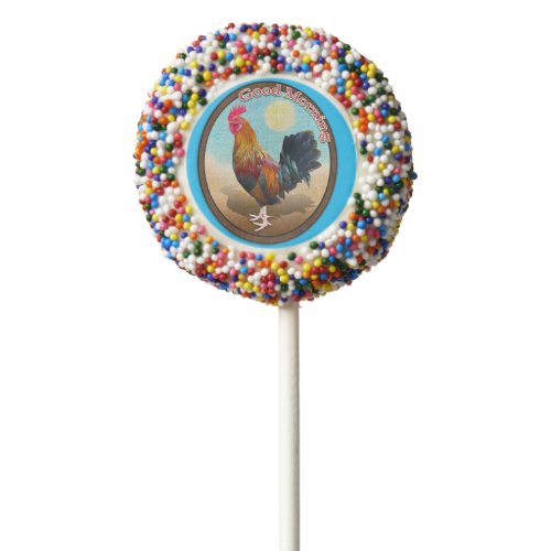 Key West _ Gypsy Rooster Good Morning Vintage Oval Chocolate Covered Oreo Pop