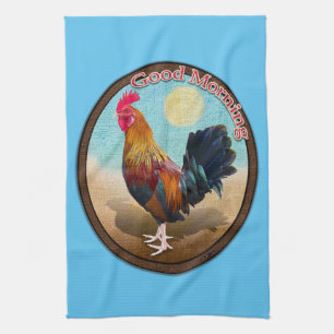 Key West - Gypsy Rooster Good Morning Vintage Oval Kitchen Towel