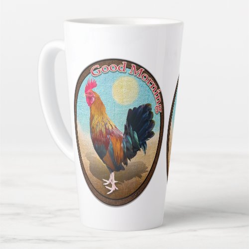 Key West _ Gypsy Rooster Good Morning Vintage Oval Latte Mug